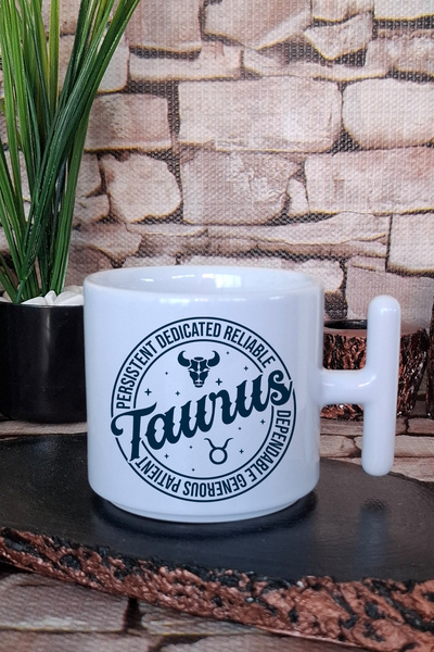 giftkonsept Taurus Traits Printed Taurus Zodiac Sign Gift Printed t Handle Latte Cup Mug
