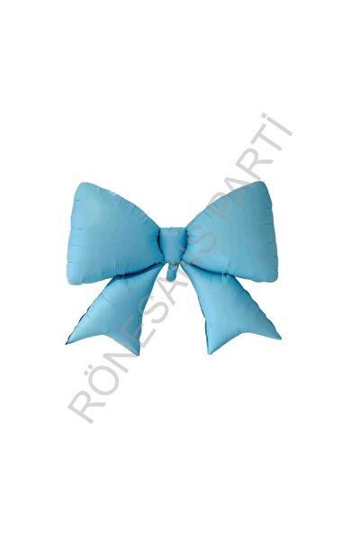 RÖNESANS PARTİ Blue Color Bow Foil Balloon 98*75 cm