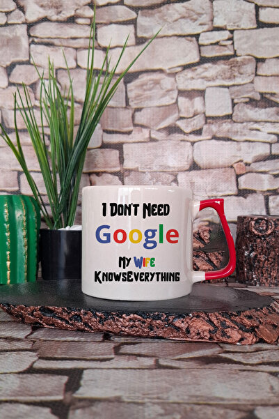 qoeuyl boutique I Don'T Need Google My Husband Wife Knows Printed Gift for Spouse, Lover Colorful Handle Cup-Mug