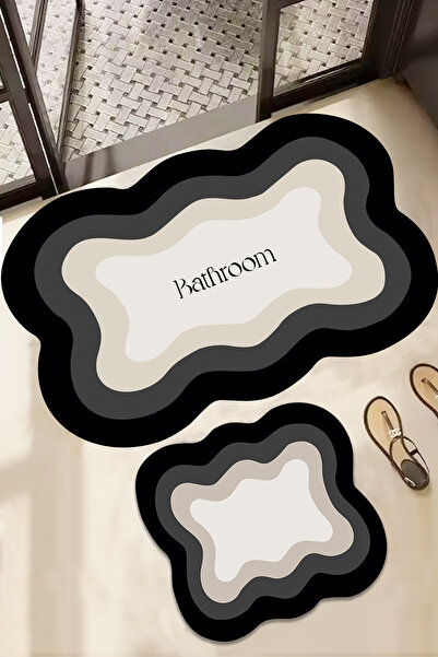 Chilai Home Blonber 2-Piece Bathroom Mat Set, Washable Djtbanyo with Non-Slip Base