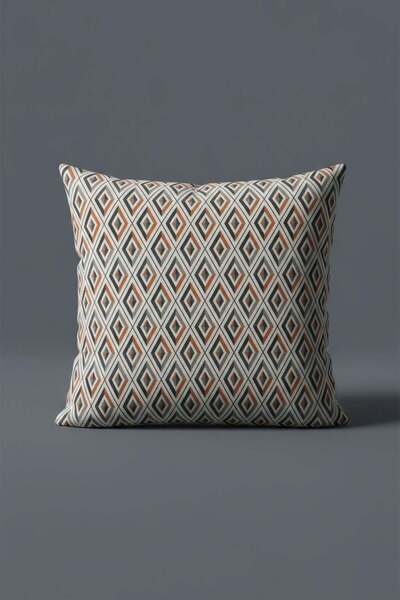 BELENAY Calimba Turuncu-Lacivert Baklava Desenli Kırlent Kılıfı 45x45