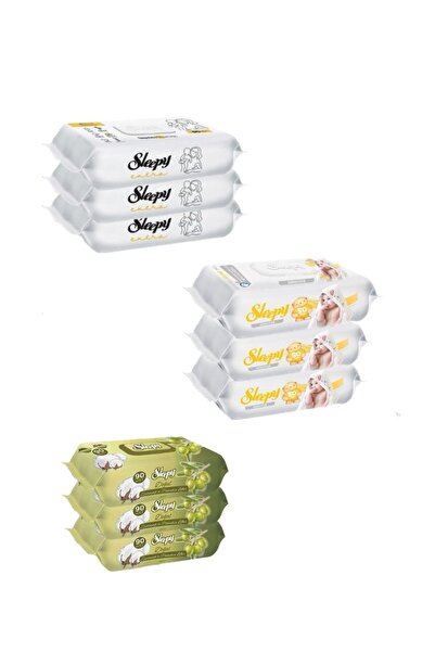 Sleepy مناشف مبللة حساسة + إضافية + بزيت الزيتون 90×9 عبوة