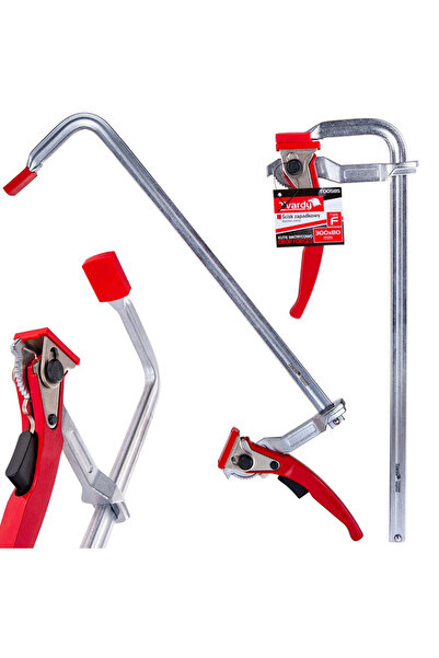 Tvardy Carpentry Clamp Type F with Ratchet, 300 x 80 mm, T00585