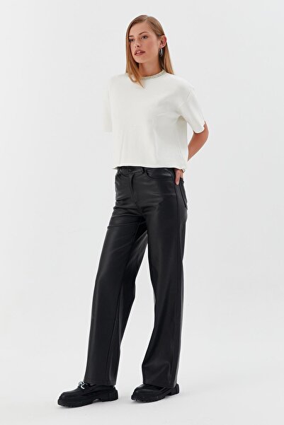 Shopping Shop Cream short sleeve knit sweater with stone embellished collar