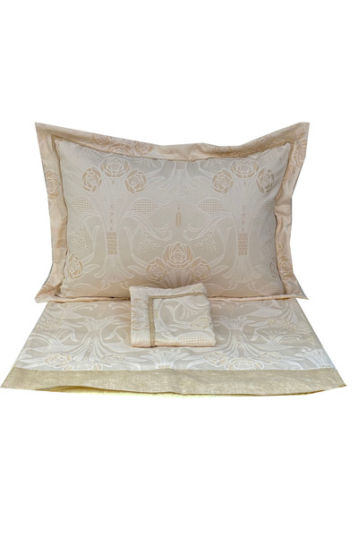YASTIKMİNDER BY MELEK GÜVEN KOTON DOKUMA KUMAŞ KREM BEJ 1 AD. 68X155 cm YATAK RUNNERİ 2-AD.50X70 YASTIK KILIFI 3 PARÇA SET