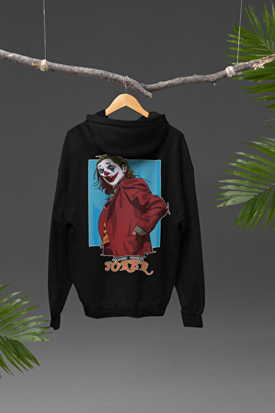 Nulivez هودي كبير الحجم للجنسين بتصميم جوكر مطبوع على الظهر