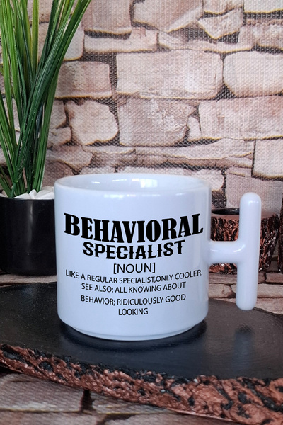 giftkonsept Behavioral Specialist Printed Gift for Behavioral Specialist Printed T-Handle Latte Cup Mug