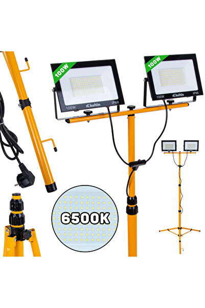Keltin Proiector LED pentru casă 2 x 100W cu trepied telescopic pentru constr...