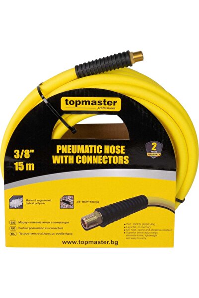 Topmaster Furtun pneumatic cu conectori, 3/8", 15 m,