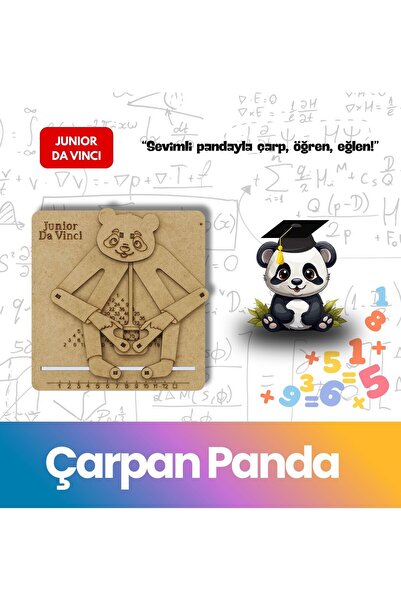 Junior Da Vinci Çarpan Panda – Eğitici Ahşap Çarpım Tablosu Oyuncağı | Matema...