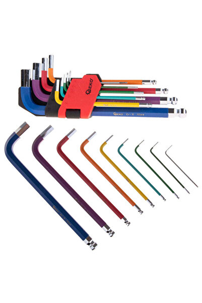 GEKO Set chei hexagonale colorate, 9 bucăți, G01702