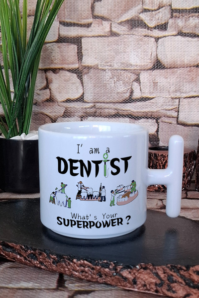 giftkonsept I'M a Dentist Printed Dental Dentist T-Shirt Latte Cup Mug
