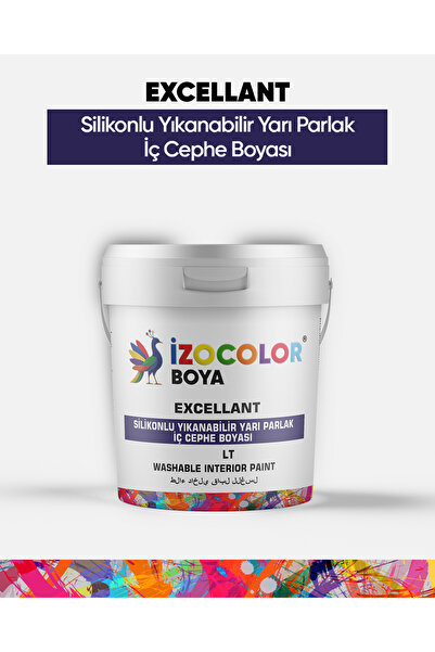 İzocolor Excellant Silikonlu Yıkanabilir Yarı Parlak İç Cephe Boyası