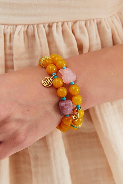 Nish&Chic سوار العقيق الأصفر (يسهل التحديات)