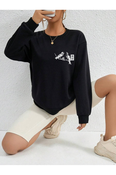 uyguntarz Unisex Tokyo Printed Design Oversize Sweatshirt