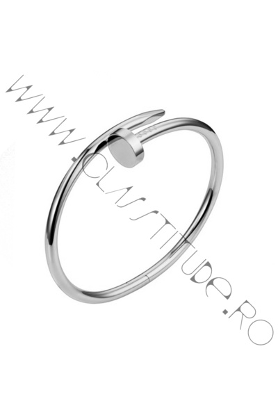 KESNUP Fixed bracelet in the shape of a nail made of SILVER plated stainless steel - M