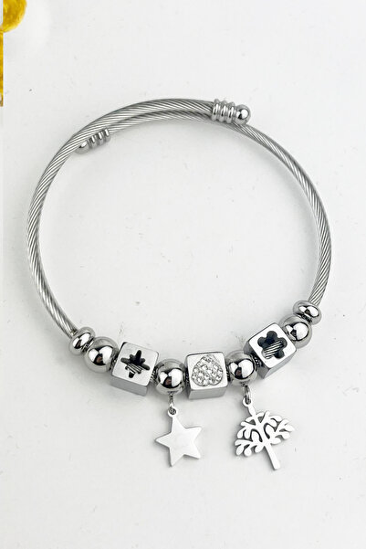 Fubena Family Tree Pendant Steel Bracelet