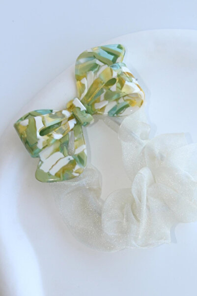 Leo'Stone Multi-Colored Design Elastic Tulle Detailed Bow Buckle