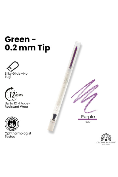 global fashion Waterproof Gel Eyeliner Pen – 0.2 mm Precision Tip, Smudge-Proof, 12H Long-Lasting Wear, Retractable