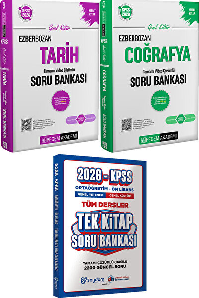 Pegem Akademi Yayıncılık 2026 KPSS Ezberbozan Tarih Coğrafya Soru Bankası - O...