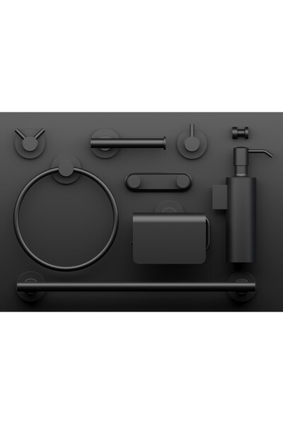 Line Bathroom Master Toilet Brush Holder 128635 Matte Black Frosted Glass