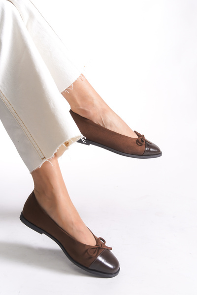 Riccon Women's Ballet Flats 0012098 Brown Suede