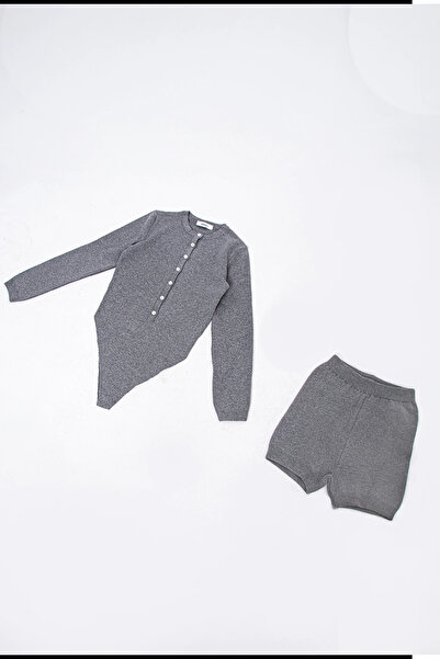 Bak Moda Shorts and Knitwear Gray Set