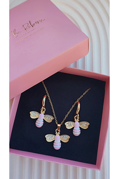 To Be Reborn Çelik Kız Çocukları İçin Kolye Küpe Seti Doğum Günü Hediyesi