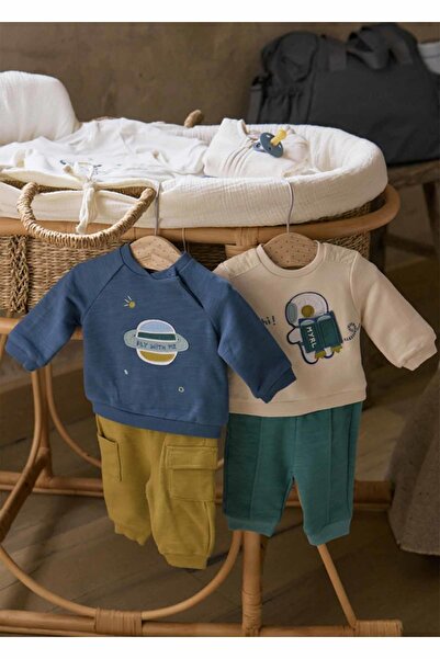 MAYORAL Kışlık Erkek Bebek 4'lü Set 2'li Tshirt - Yeşil Hardal