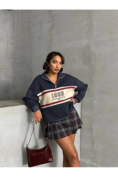 Gts Fermuarlı Dik Yaka 1996 Retro 3 İplik Şardonlu Sweatshirt