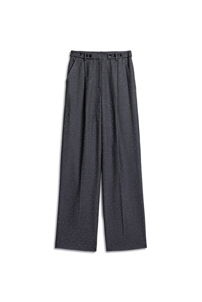 MISS IPEKYOL Hotfix baskılı düğme aksesuarlı pantolon