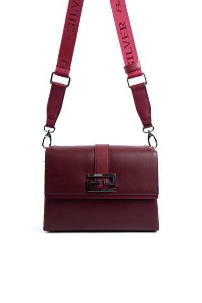 Silver Polo حقيبة كروس نسائية باللون الأحمر الداكن SP1009