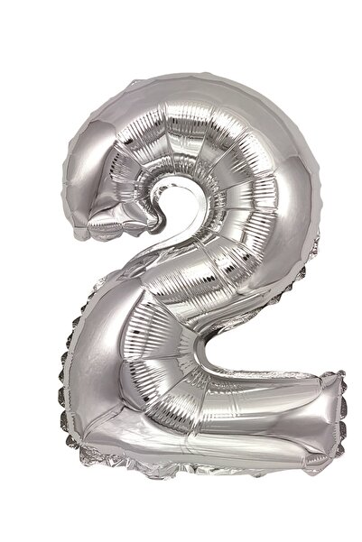 SDX Market Balon folie metalizată argintie, Mirific Party, Numărul 2, 80 cm, ...