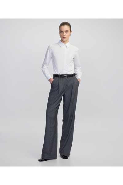 MISS IPEKYOL Hotfix baskılı düğme aksesuarlı pantolon