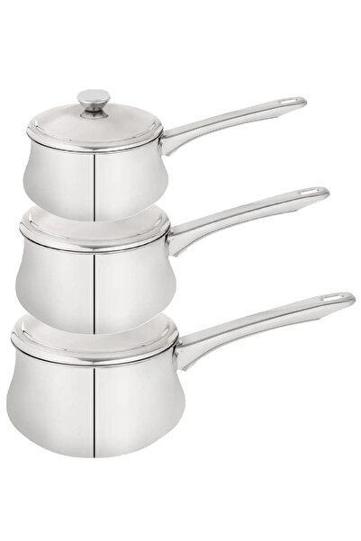 october طقم 3طواجن كسرولة ألومنيوم لعمل الصوصات وغلي الحليب وطهي الطعام بغطاء...