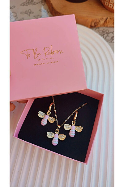 To Be Reborn Çelik Kız Çocukları İçin Kolye Küpe Seti Doğum Günü Hediyesi