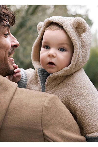 MAYORAL Kışlık Erkek Bebek Çift Taraflı Pelüş Kaban Mont - Gri & Kahve