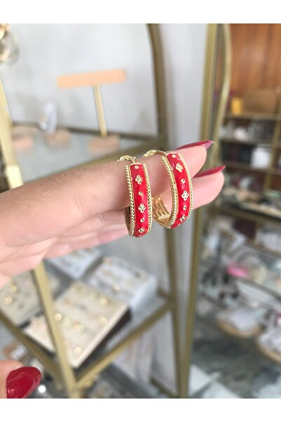 the ASEL İNCİ Clover detailed hoop earrings