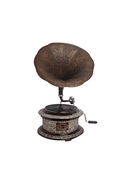 Zen Authentic Wooden Gramophone with Brass Horn