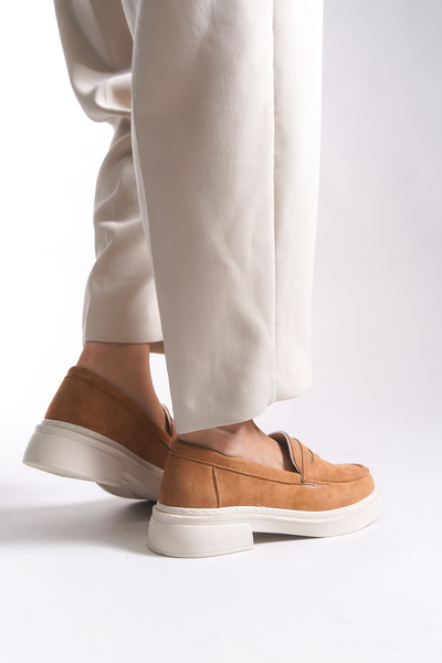 Riccon Γυναικείο Loafer 00121824 Tan Suede