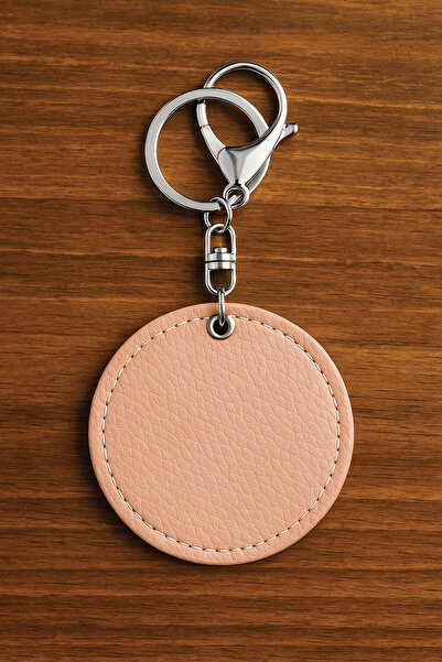 Cekuonline Collectible Leather Keychain with Humorous Print and Hook Powderpink Pattern: Botanical Letter R