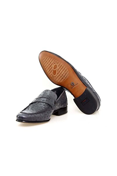 FRANCO CALVANI Gray Color Laceless Genuine Leather Men's Shoes