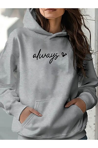 FUFLUNS سويت شيرت بقلنسوة مطبوع للجنسين للنساء/الرجال