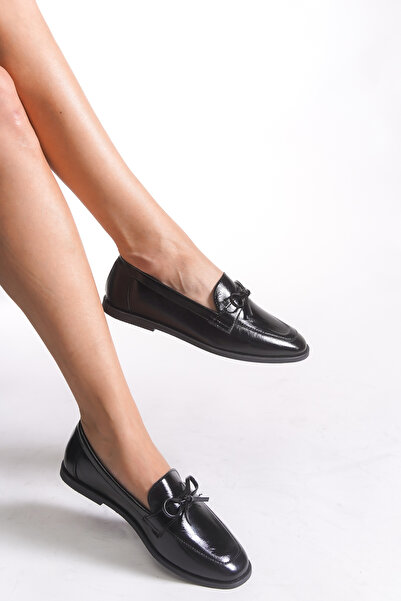 Riccon Women's Ballet Flats 001295Babet Black Leather