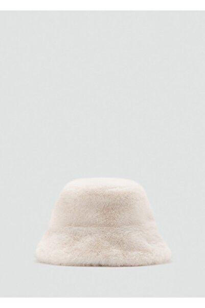 MANGO Kids Kürk görünümlü bucket şapka