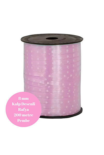 BatıDoğu Рафія з серцевим візерунком 8 мм, 200 метрів, рожева