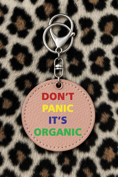 Cekuonline سلسلة مفاتيح جلدية قابلة للتجميع مع نمط مطبوع مرح باللون الوردي ال...