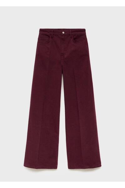 MANGO Woman Yüksek bel wide leg jean pantolon