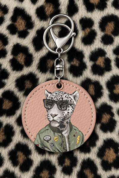 Cekuonline Collectible Leather Keychain with Humorous Print and Hook Powderpi...