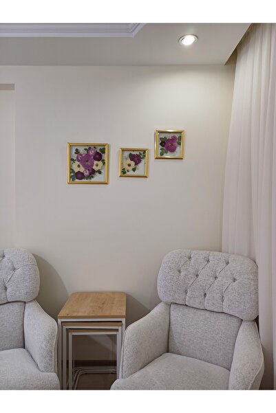 Store 3'lü kurutulmuş güllerden hazırlanmış tablo